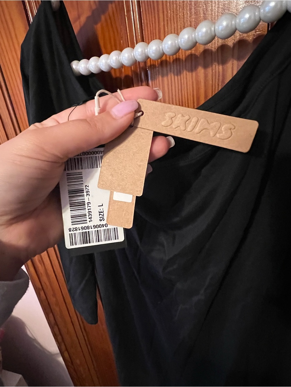 SKIMS Black Long-Sleeve Scoop Neck Maxi Dress - Picture 4 of 8